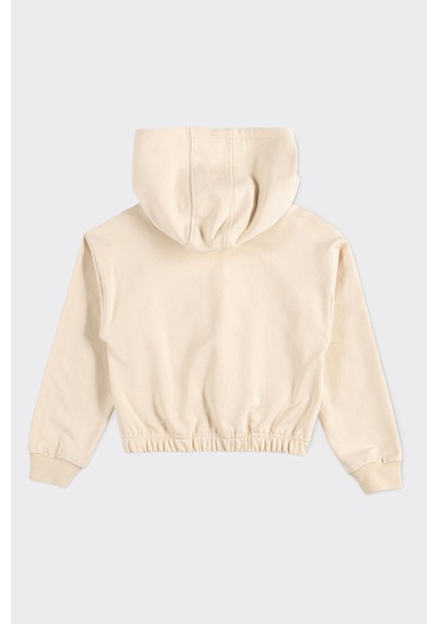Kız Çocuk Baskı Detaylı Kapüşonlu Bej Sweatshirt 7755782