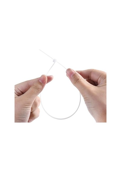 Plastik Cırt Kelepçe 100 Adet 3.6x250 Mm Beyaz Renk Zip Kablo Bağı Çok Amaçlı Bağlama 0.5 MM