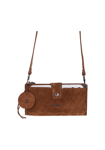 Bloominbag Camel Still Lozan Hakiki Süet Çapraz Askılı Telefon Bölmeli Cüzdan Çanta Kahverengi