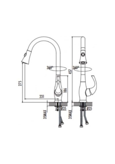 Creavit Mf8890d Spiralli Lüks Mutfak Armatürü Krom