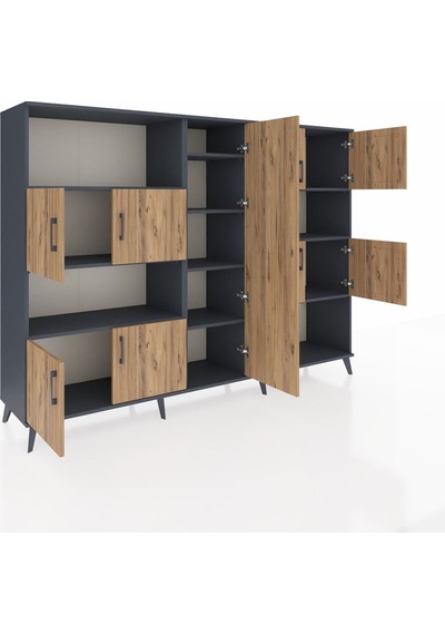 Hyperion Dolap 10 Raflı 9 Kapaklı 220x44x163 Antrasit-çam/antrasi Antrasit-çam/antrasit Hyperion Dolap 10 Raflı 9 Kapaklı 220x44x163 Antrasit-çam/antrasi Antrasit-çam/antrasit