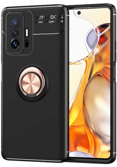 Goocamp Mi 11t Pro 5g Kılıf Ravel Silikon Kapak - Siyah-rose Gold Siyah-rose Gold