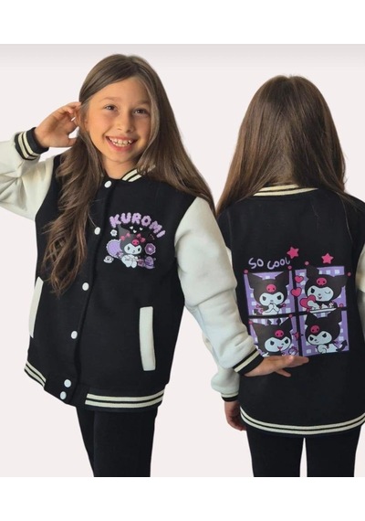 Cg Kids Kuromi İçi Şardonlu Sırt Baskı Detaylı Kolej Ceket Pembe Renk Süper Kalite Kumaş Baskı Siyah Cg Kids Kuromi İçi Şardonlu Sırt Baskı Detaylı Kolej Ceket Pembe Renk Süper Kalite Kumaş Baskı Siyah