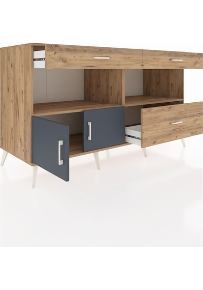 Kronos Konsol 2 Raflı 3 Çekmeceli 2 Kapaklı 176x59x99 Çam-antrasi Çam-antrasit/çam Kronos Konsol 2 Raflı 3 Çekmeceli 2 Kapaklı 176x59x99 Çam-antrasi Çam-antrasit/çam