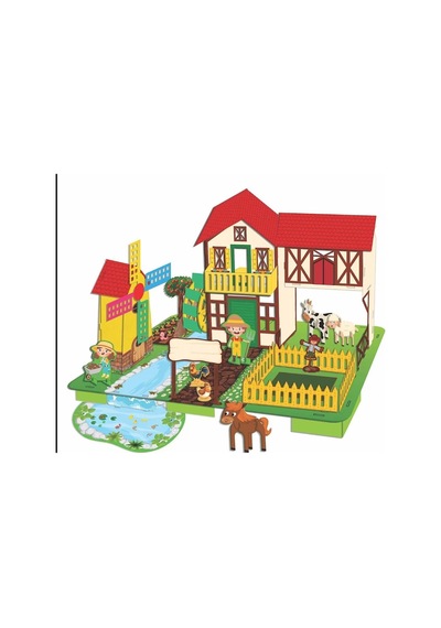 3d Puzzle Farm - Eğitici Çiftlik Temalı Yapboz Ve Ekim Seti 108 Parça