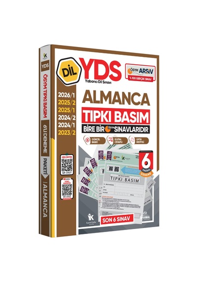2026 YDS Almanca ÖSYM Tıpkı Basım Çıkmış Soru Deneme Paketi Dijital Çözümlü 6lı Fasikül SETİ