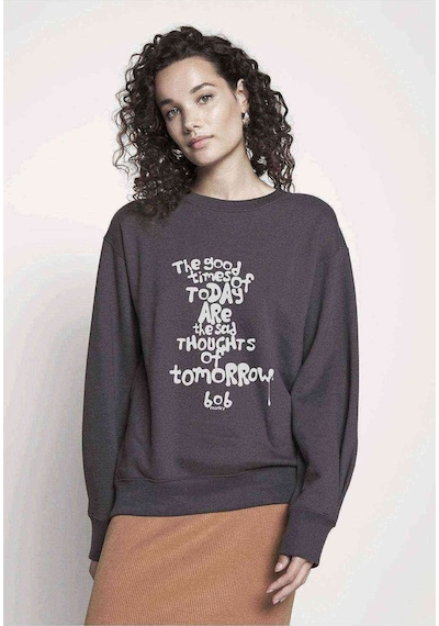 Bob Marley The Good Time Of Baskılı Füme Antrasit Kadın Sweatshi