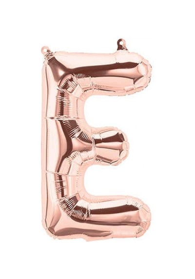 E Harfi Rose Gold Folyo Balon 34 İnç 80 Cm