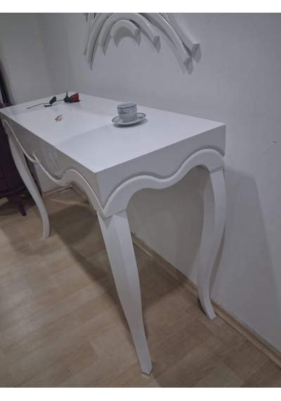 Dresuar 90628 Cnc Çökertme Model Cnc Ayna Lake Beyaz Tabla Kayn Aslan Ayak Beyaz