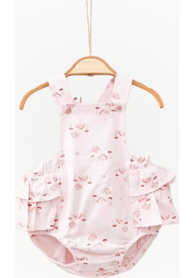 For My Baby Kız Fırfırlı Salopet Pembe