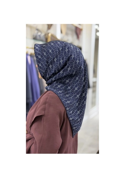 Aker Monogram Desen 2025/2026 Saf İpek Sura Eşarp 9065713 Lacivert/beyaz - 324 Lacivert/beyaz - 324