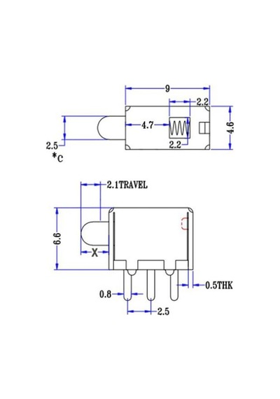 Ps-12D33 3 Pinli Yaylı Buton