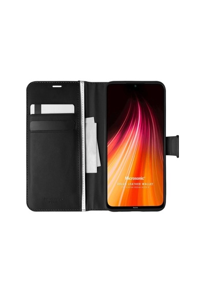 Xiaomi Redmi Note 8 Kılıf Standlı Kapaklı Korumalı Siyah Siyah