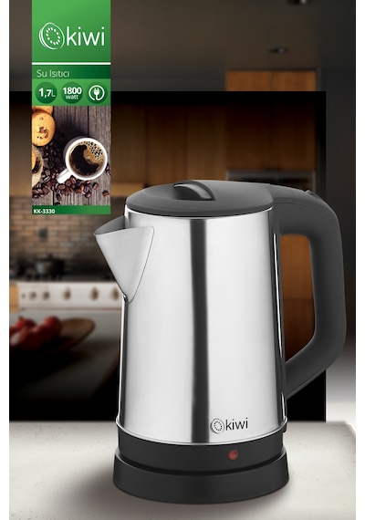 Kiwi KK-3330 1.7 L 1800 W Su Isıtıcı Çelik Kettle