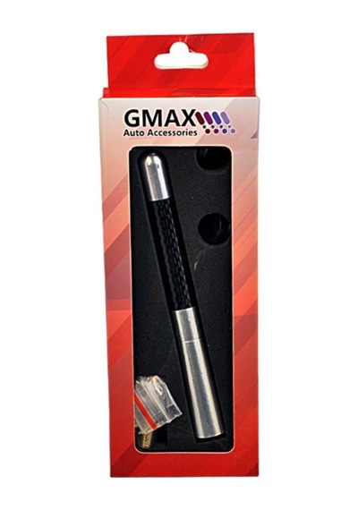 Karbon Alüminyum Spor Oto Anten 12cm Universal Evrensel Kısa Araç Anteni Gümüş Siyah Vidalı Set Gmax