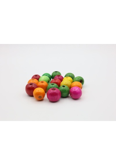 Ahşap Boncuk 14 Mm çok renkli
