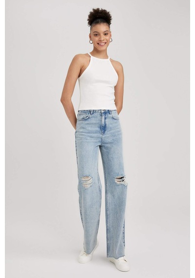 Defacto Coool Fitted Halter Yaka Beyaz Ribana Basic Atlet Y8507AZ23SMWT32