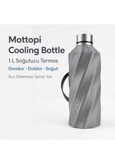 Mottopi Soğutucu Saplı Termos 1 L Cooling Bottle Dondur Doldur Soğut, Buzsuz Soğuk Su Termosu, Soğutucu Şişe, Taşınabilir Sıvı Soğutucu Gri Mottopi Soğutucu Saplı Termos 1 L Cooling Bottle Dondur Doldur Soğut, Buzsuz Soğuk Su Termosu, Soğutucu Şişe, Taşınabilir Sıvı Soğutucu Gri