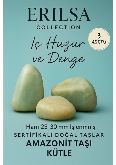 Sertifikalı 3 Lü Amazonit Taşı Kütle İç Huzur Ve Dengeyi Destek