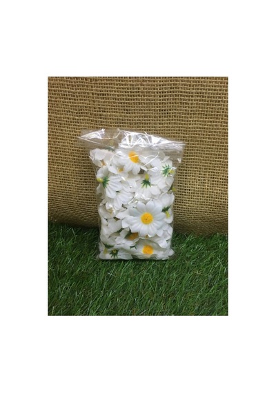 Papatya Kafası Mini Çiçek Kumaş Süsleme Papatyası 30'lu Paket Beyaz - 819140816 Beyaz