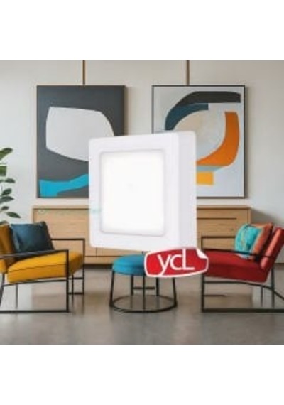 Ycl Yücel Asm 2012 12w Sıva Üstü Kare Led Panel Beyaz Işık Çeşitli Renk