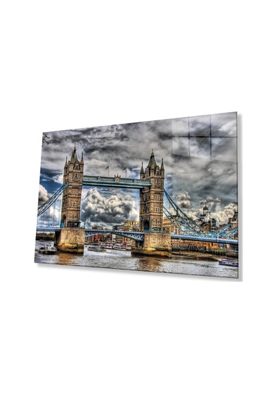 Şehir Köprü Manzara Cam Tablo 4mm Dayanıklı Temperli Cam City Bridge Landscape Glass Painting 4mm D