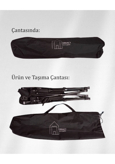 3 Kademe Yatabilen Sırtlı, Katlanabilir, Sünger Takviyeli 150 Kg Kapasiteli Lüks Kamp Sandalyesi Siyah