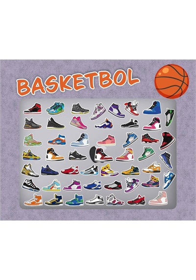 Basketbol Ayakkabıları Sticker Seti Laptop Ajanda Pc Tablet Telefon Defter Etiket Bullet Journal Diğer