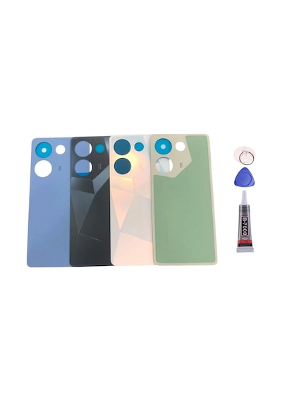 Tecno Camon 20 Pro Siyah Arka Kapak Batarya Kapağı Pil Kapağı Yapışkan Ve Sökme Aparatıyla Beraber Full Set Siyah
