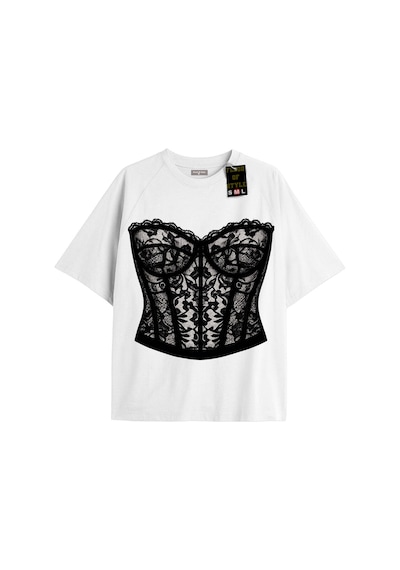 Flood Of Style Beyaz Oversize T-shirt Danteli Özel Tasarım