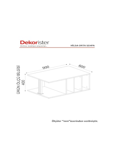 Dekorister Exclusive Hilda Orta Sehpa Ceviz-Siyah Dekorister Exclusive Hilda Orta Sehpa Ceviz-Siyah