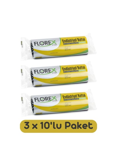 Endüstriyel Battal Boy Çöp Torbası 72x95 Cm Siyah 3 Rulo 30 Adet, Florex-6-3lu