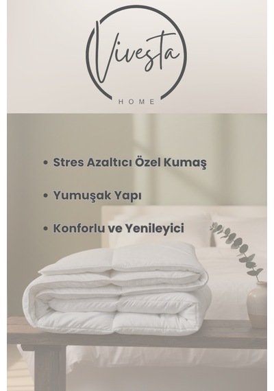 195x215 Cm Tek Kişilik Anti Stress Yorgan Yumuşacık Dokusu İle Maksimum Rahatlık Beyaz