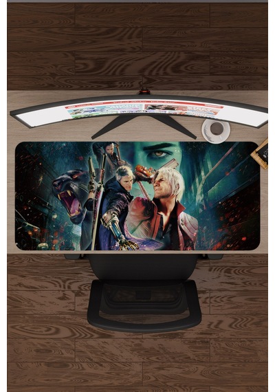 Devil May Cry Kaymaz Dikişli Kauçuk Oyuncu Mousepad V1 - 90x40 Xxl Gaming Mouse Pad Fare Altlığı