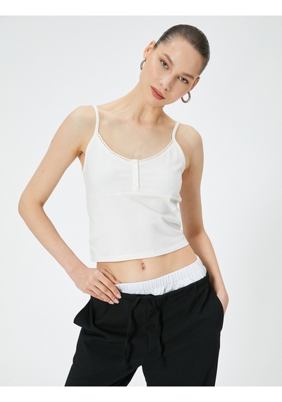 Koton Düğmeli Askılı Atlet Slim Fit Pamuklu Ekru 4sal30251ık Koton Düğmeli Askılı Atlet Slim Fit Pamuklu Ekru 4sal30251ık