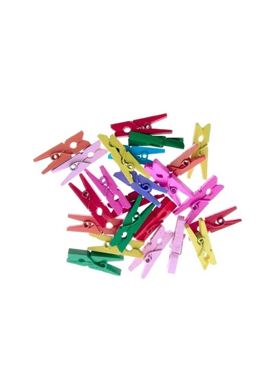 Renkli Ahşap Mini Mandal (20'Li)