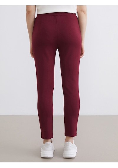 Lcwaıkıkı Basic Bordo Beli Lastikli Soft Touch Kadın Eşofman Altı