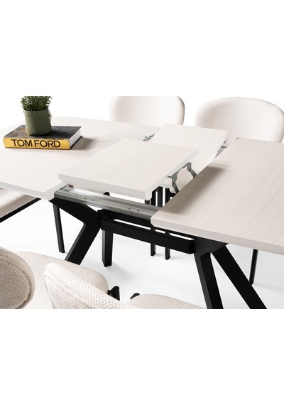 Venedik Mdf Açılır Mutfak Masası 80x130cm Siyah