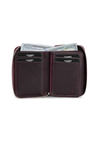 Guard Bordo Hakiki Deri Tam Fermuarlı Mini Cüzdan // Grd260516wt259 Diğer