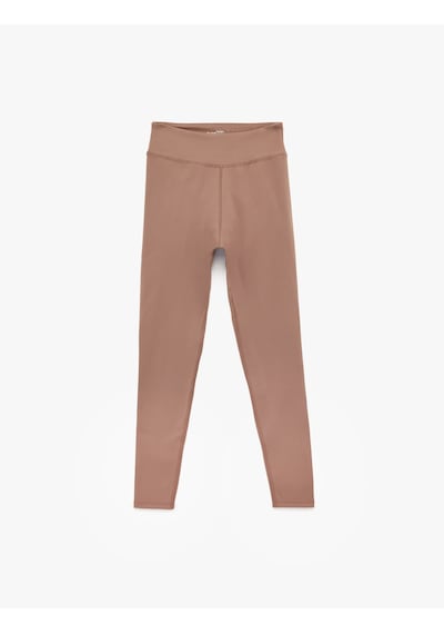 Koton Yüksek Bel Dikiş Detaylı Slim Fit Spor Tayt Mürdüm 6sak40157nk Mor