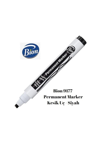 Bion 9177 Permanent Marker Kesik Uç – Siyah