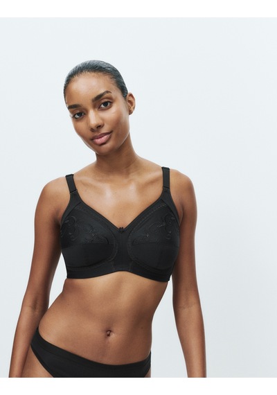 Marks & Spencer İşleme Detaylı Toparlayıcı Pamuklu Sütyen T33008020 Siyah