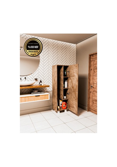 Elox Banyo Dolabı Raflı Farklı Tasarım Gri