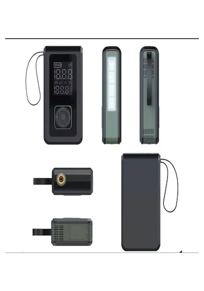 Auhma A7700 Jump Starter / Akü Takviye Cihazı 4'ü 1 Arada Powerbank, Hava Kompresörü, Lcd Ekran