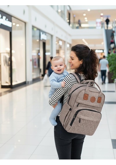 Babymol Lumina Bebek Bakım Çantası - Kahverengi Standart Kahverengi