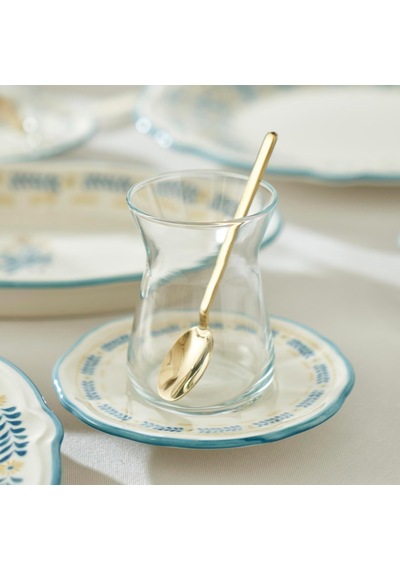 Liana Stoneware 26 Parça 6 Kişilik Kahvaltı Takımı Mavi Çok Renkli