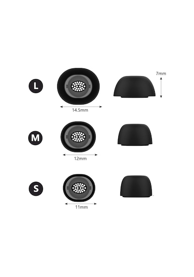 Samsung Galaxy Buds3 Pro / Buds4 Pro Uyumlu Üç Boyut Premium Silikon Kulaklık Uçları S,m,l Ve