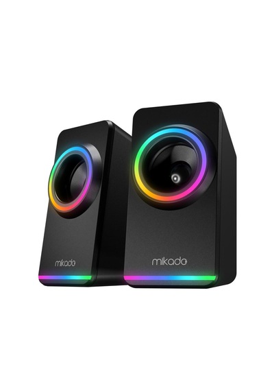 Mikado Md-182 2.0 3w 2 Siyah Rgb Aydınlatmalı Usb + 3.5mm Usb 5v Speaker Hoparlör