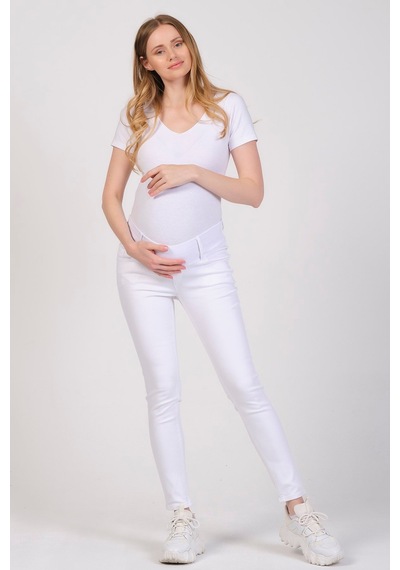 Busa Hamile Alt Karın Destekli Skinny Kot Pantolon Beyaz-beyaz