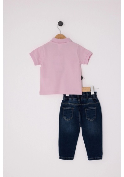 U.S. Polo Assn. U.s.polo Kız Bebek 2li Tshırt Takım - Toz Pembe